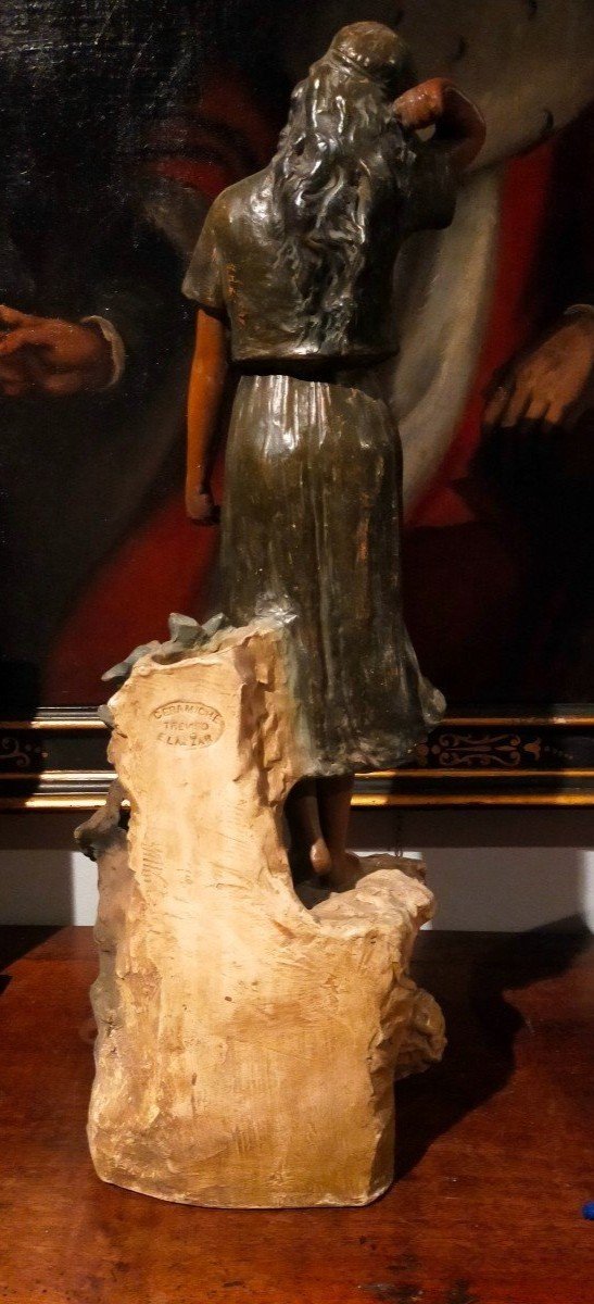 Large Terracotta Sculpture From The Early 1900s, Enrico Lazar Treviso-odalisque-photo-2