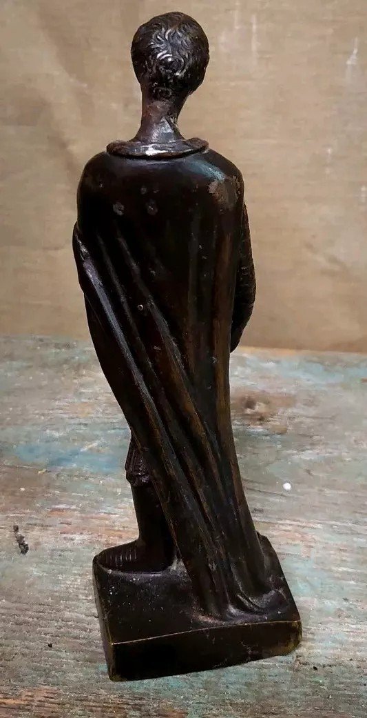 Ancient Bronze Statue Of Saint George Sculpture From The Late 19th Century-photo-3