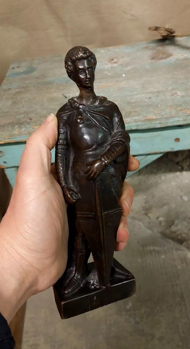 Ancient Bronze Statue Of Saint George Sculpture From The Late 19th Century-photo-1