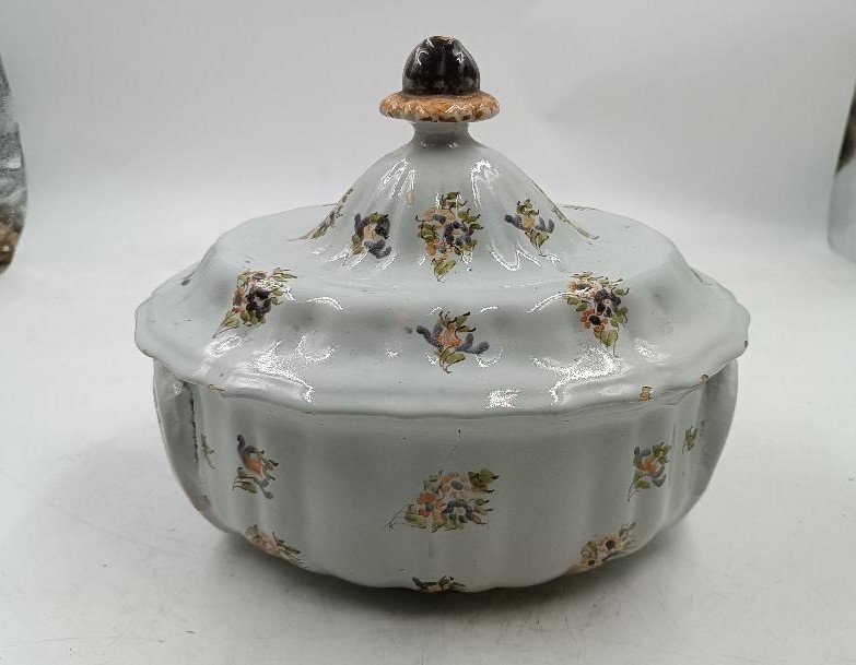 Ancient Majolica Tureen, 18th Century Italy-photo-2