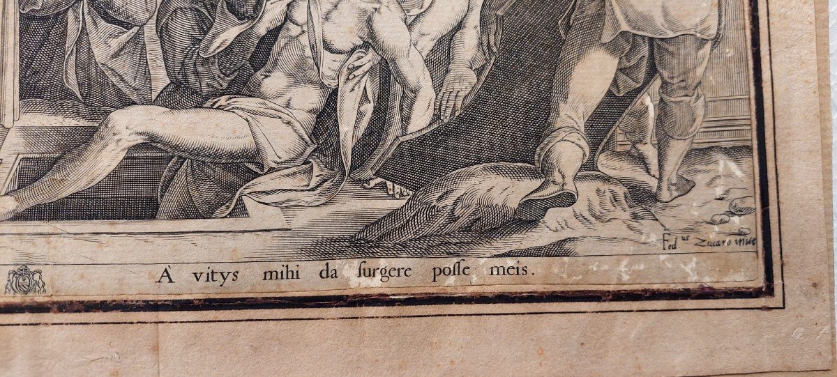 Résurrection De Lazare Gravure Cristoforo Bianco Rome 1597-photo-4