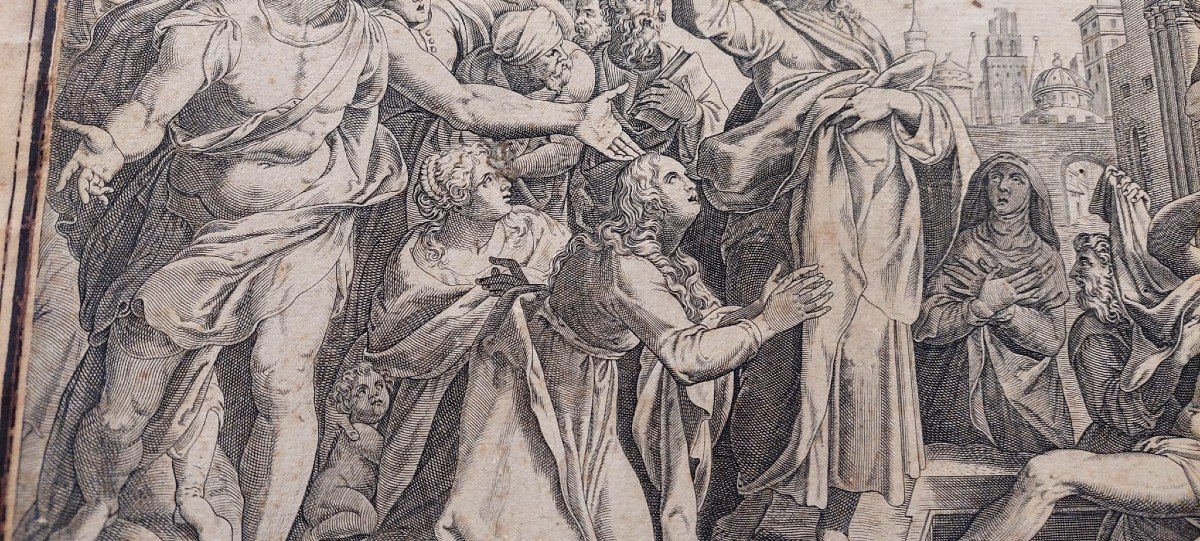 Resurrection Of Lazarus Engraving Cristoforo Bianco Rome 1597-photo-6