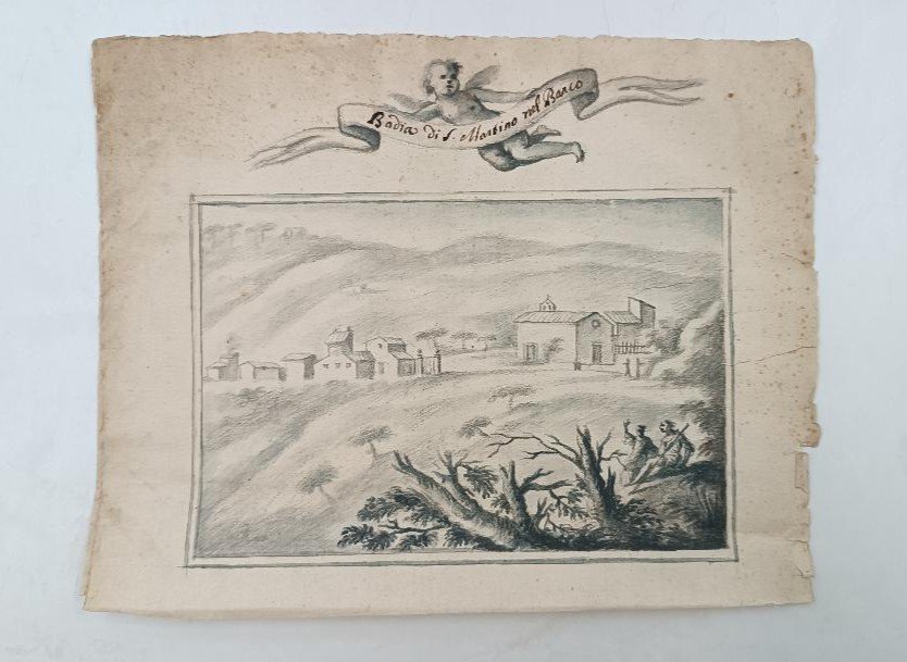 Dessin Au Crayon Aquarelle Antique école Toscane Du 18ème Siècle