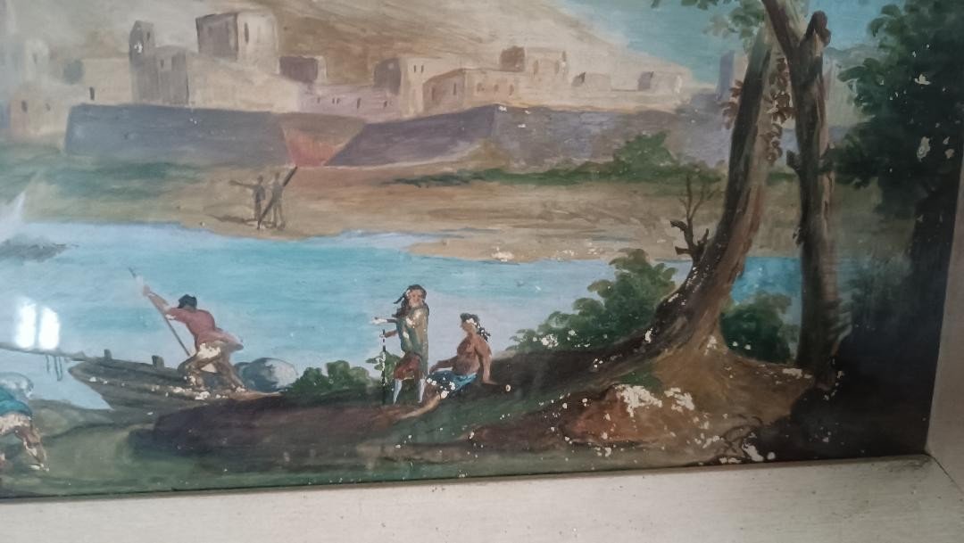 Antique Watercolor 18th Century Italian School-photo-1