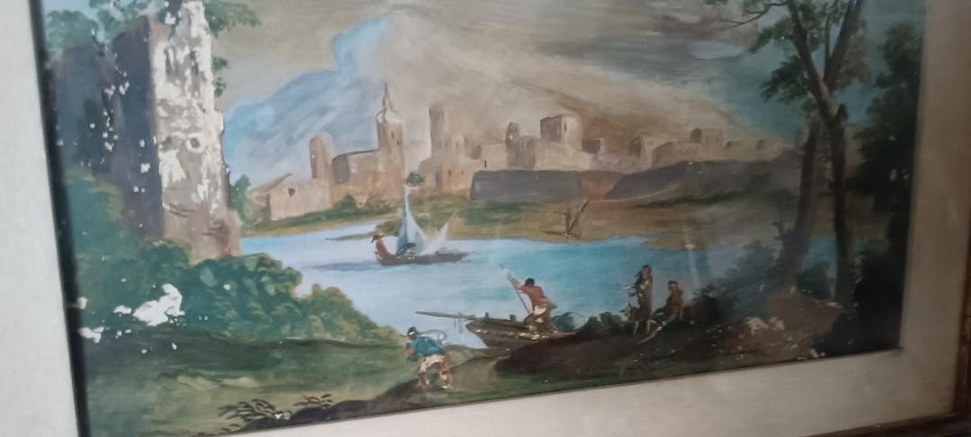 Antique Watercolor 18th Century Italian School-photo-4