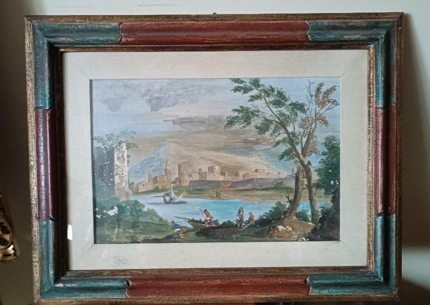 Antique Watercolor 18th Century Italian School