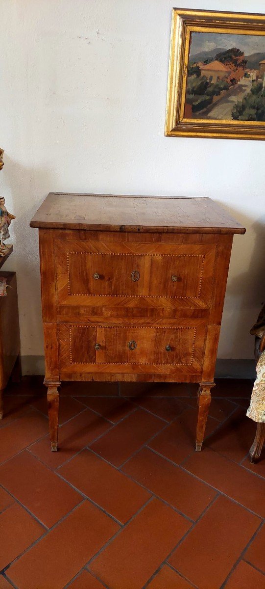 Commode Originale Louis XVI En Placage, Toscane, XVIIIe Siècle-photo-2