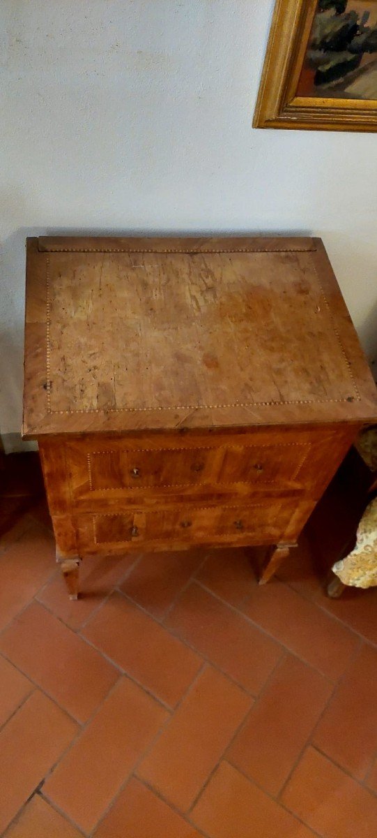 Commode Originale Louis XVI En Placage, Toscane, XVIIIe Siècle-photo-3