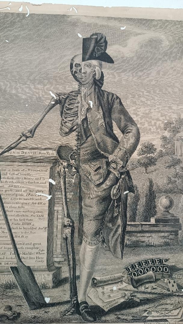 Rare Antique Engraving From The Late 18th Century "death And Life" - Bowles & Carver --photo-4