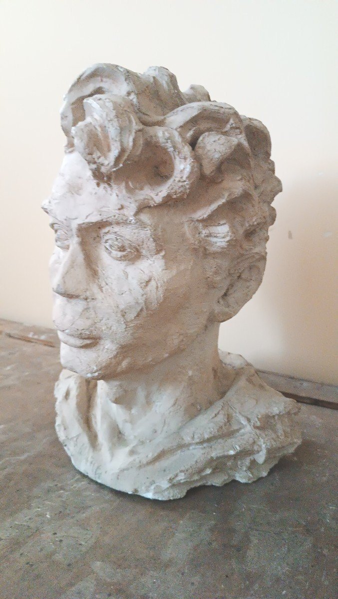 Plaster Bust Sculpture Signed A.novelli-photo-4