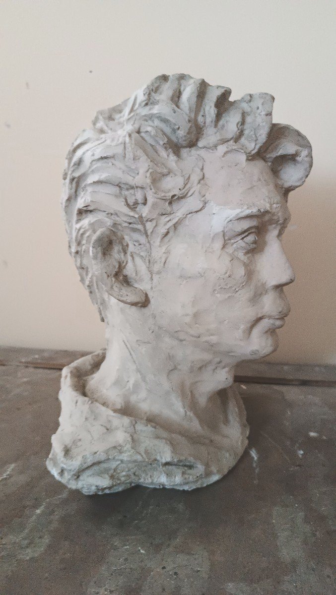 Plaster Bust Sculpture Signed A.novelli-photo-3