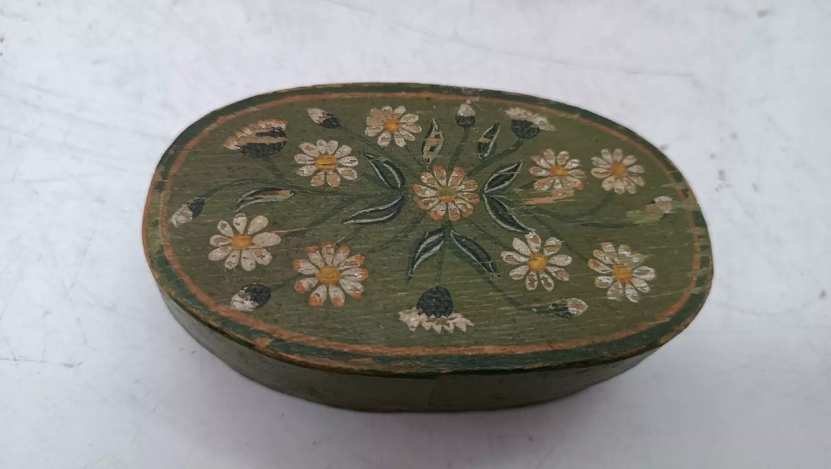 Ancient Painted Tyrolean Box From The 19th Century-photo-2