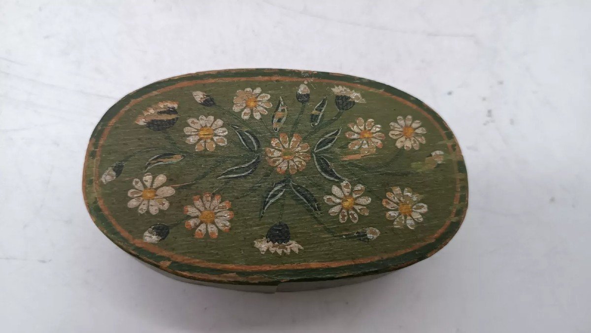 Ancient Painted Tyrolean Box From The 19th Century-photo-3