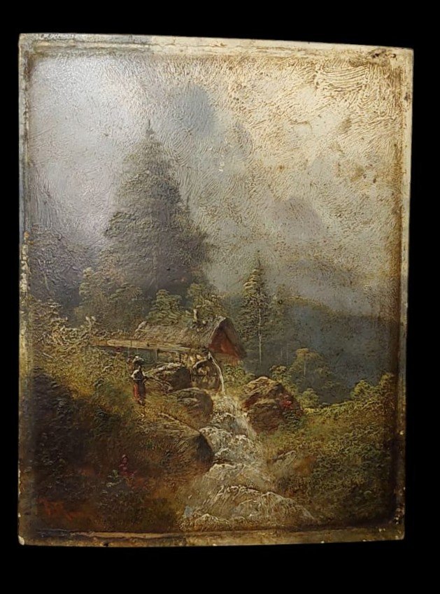  Paire De Paysages De l'école De Barbizon, Peintures à l'Huile Sur Panneau Signées-photo-2