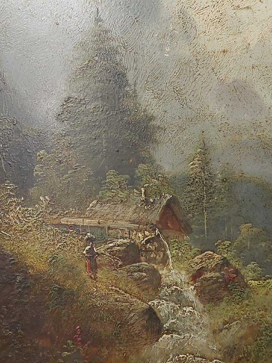  Paire De Paysages De l'école De Barbizon, Peintures à l'Huile Sur Panneau Signées-photo-4