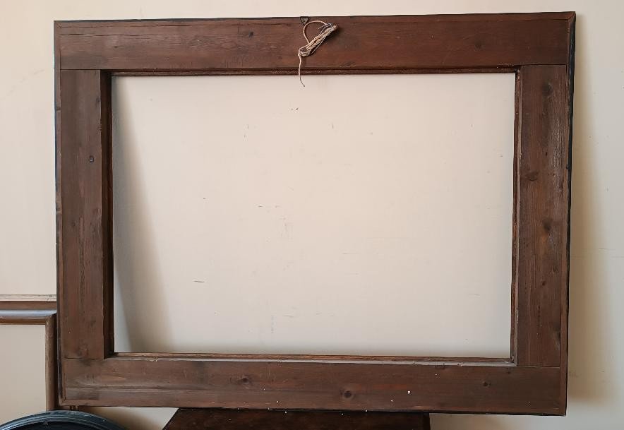 Large Guilloche Frame In Ebonized Wood 19th Century-photo-1