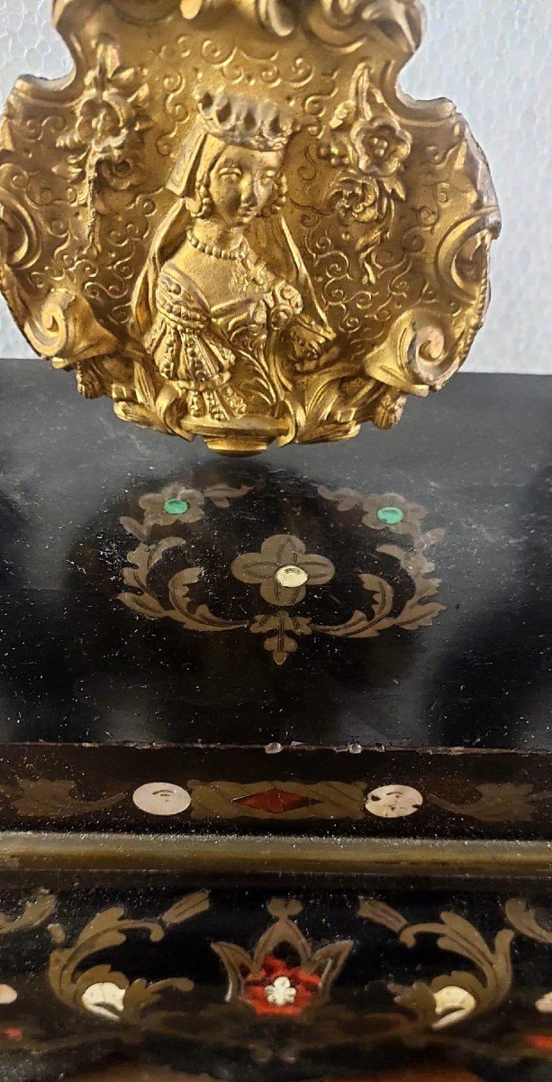 Horloge De Temple Napoleon III En Bronze Doré Marqué 19ème Siècle-photo-4