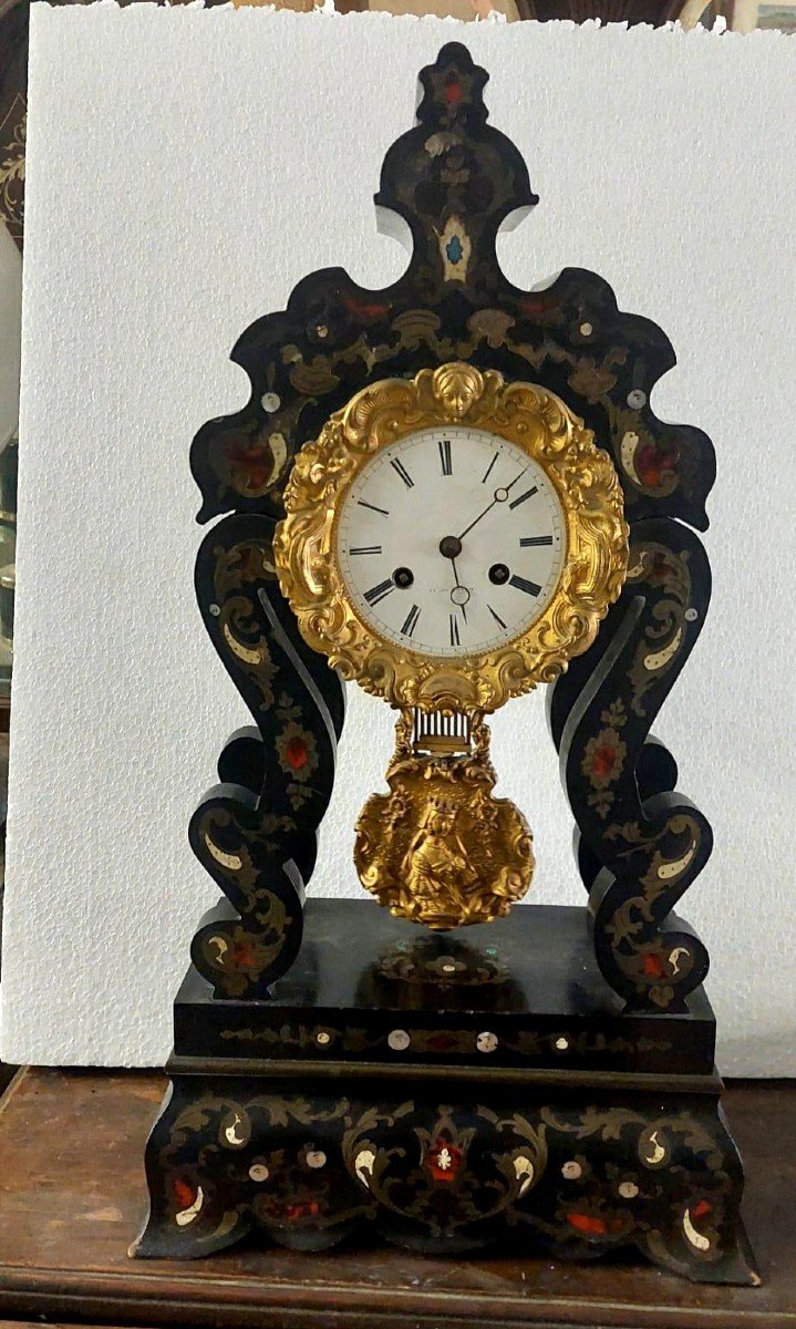 Horloge De Temple Napoleon III En Bronze Doré Marqué 19ème Siècle