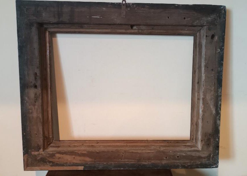 Large Antique Ebonized Guilloché Frame From The 17th Century-photo-5