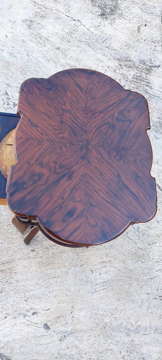 Louis Philippe Work Table Veneered In Rosewood  -photo-4