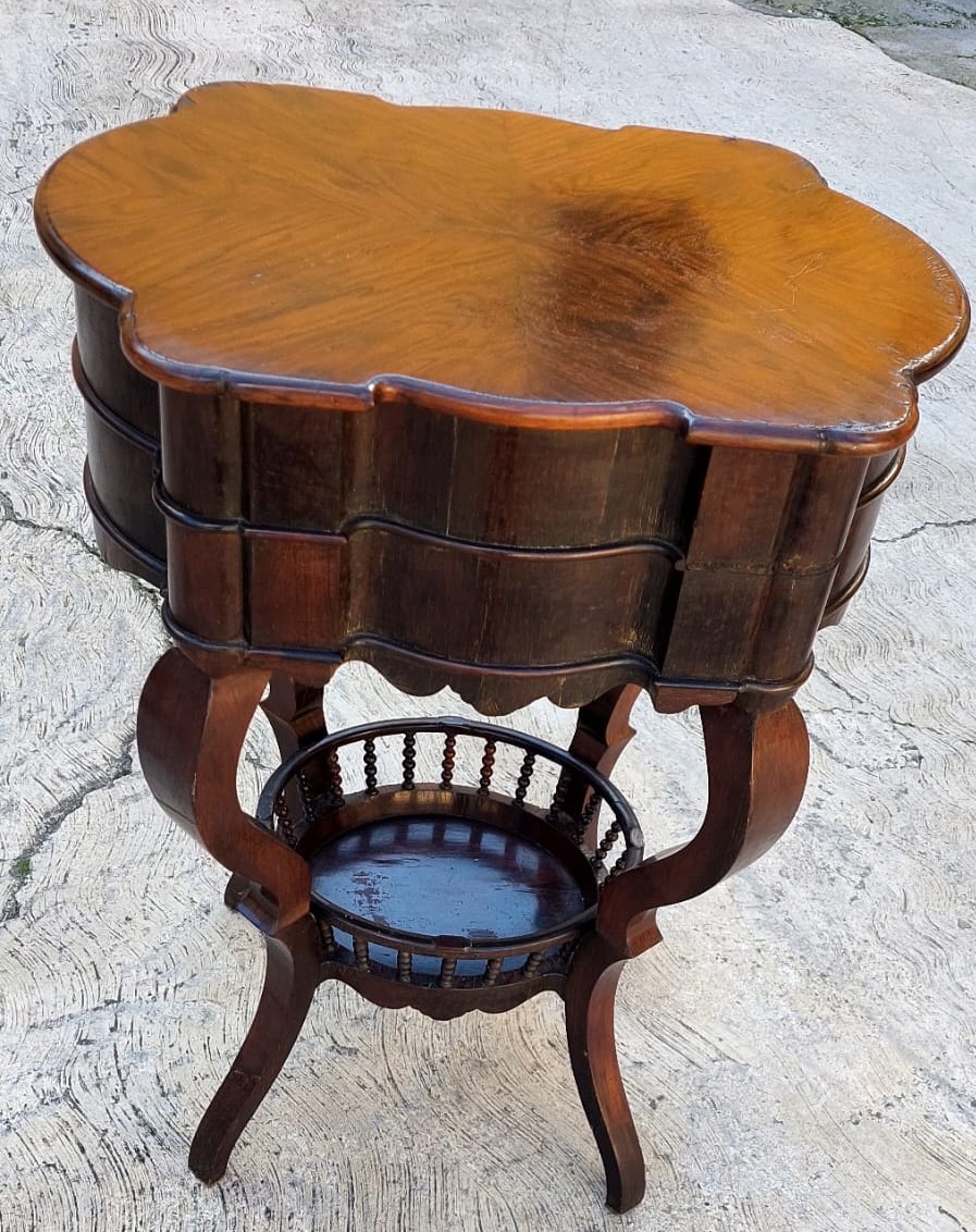 Louis Philippe Work Table Veneered In Rosewood  -photo-8