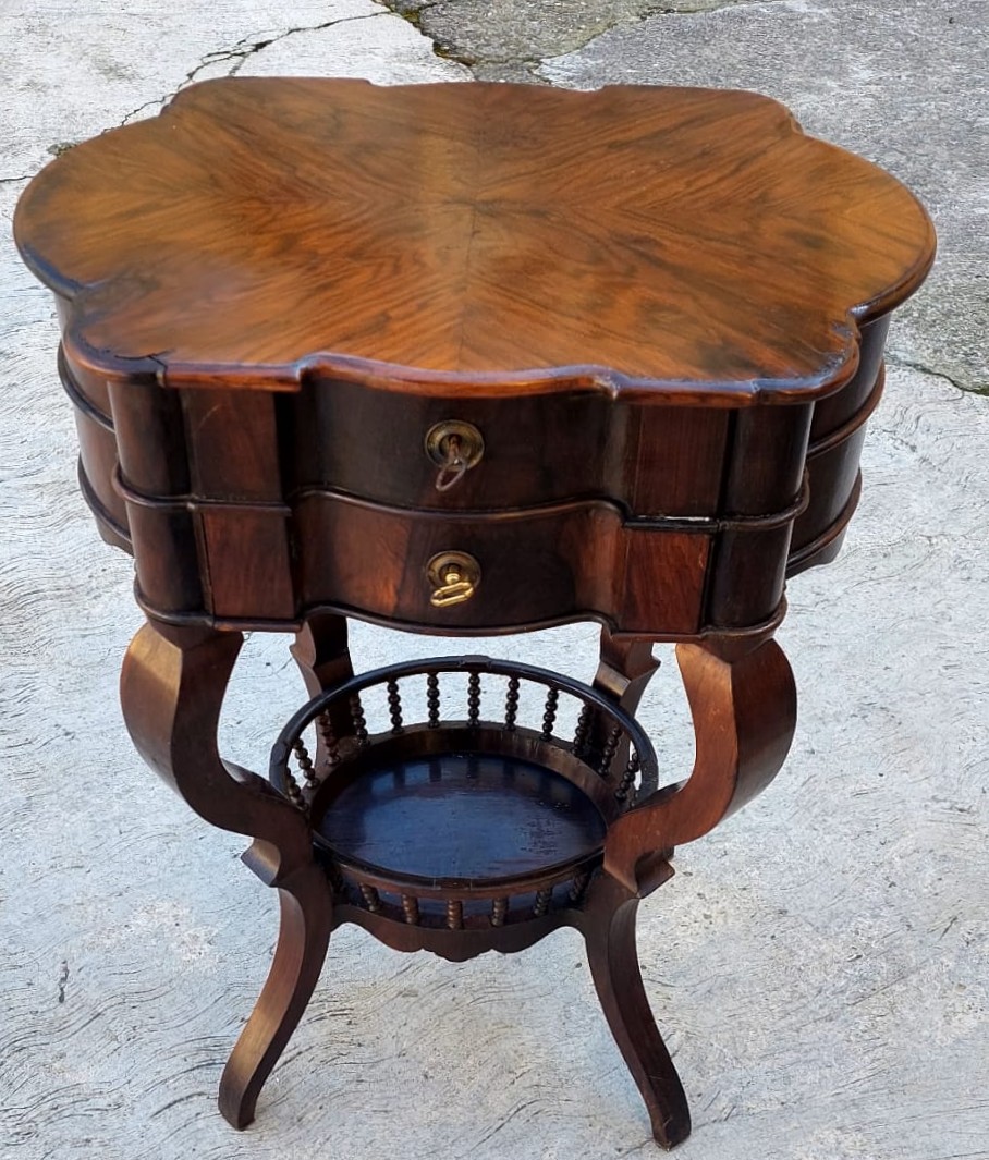 Louis Philippe Work Table Veneered In Rosewood  