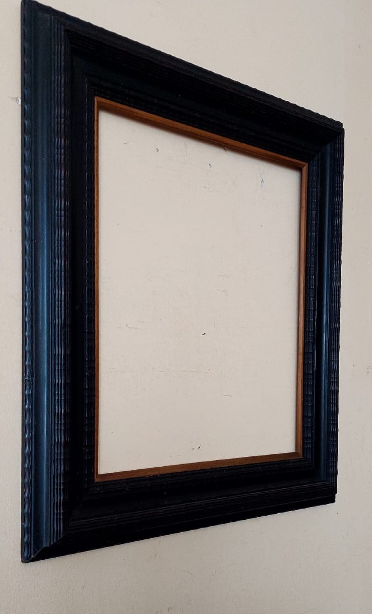 Ebonized Frame, Guilloche, Late 19th Century, Italian-photo-4