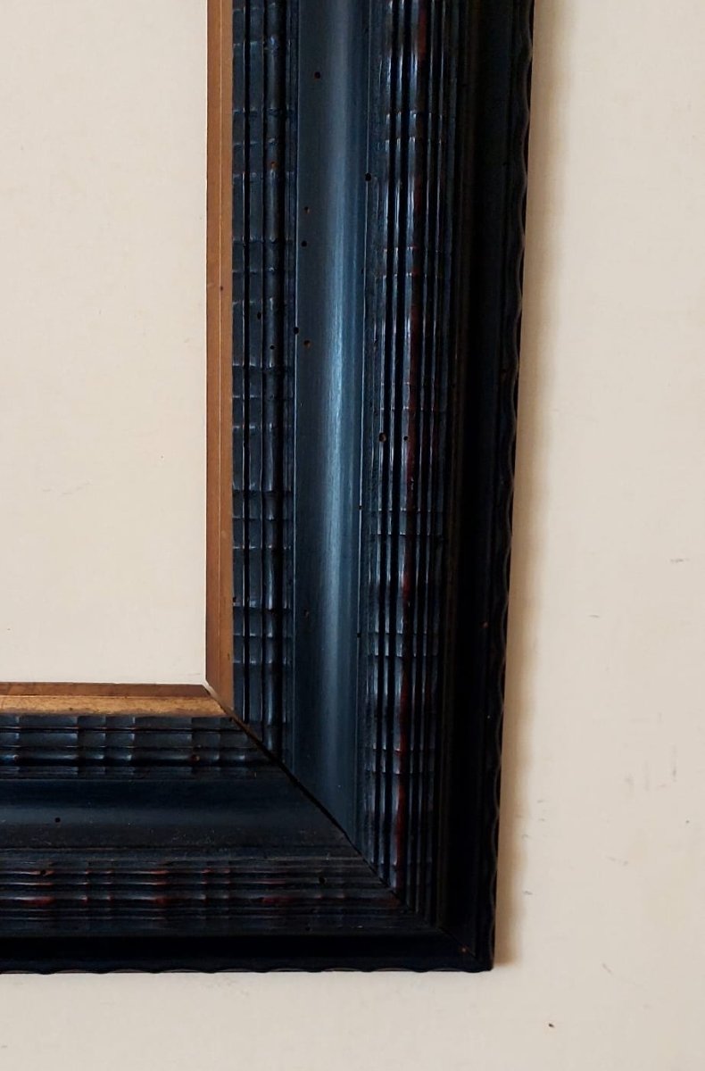 Ebonized Frame, Guilloche, Late 19th Century, Italian-photo-5