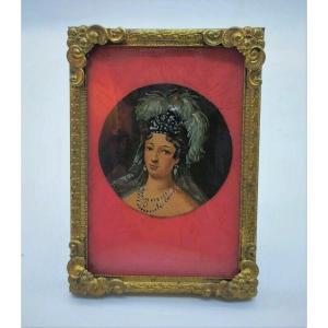 Ancient Miniature Painting On Copper Maria Theresa Of Bourbon Signed Dupond 1801