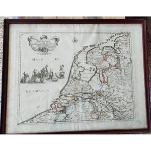 Carte 1672 Provinces Des Pays-bas De Rossi /sanson Original Antique