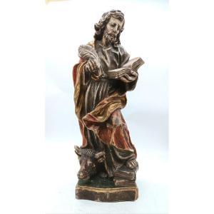 Sculpture Saint Luke The Evangelist Val Gardena 19th Century