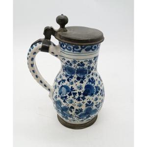 Blue And White Beer Mug, Delft 18th Century 1733
