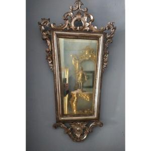 Beautiful Mirror In Silvered Wood, Second Half Of The 19th Century