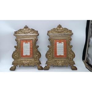 Pair Of Glory Cards, 19th Century Frames