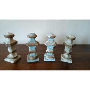 Series Of 4 Antique Palm Candlesticks