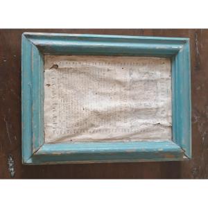 Antique 18th Century Light Blue Lacquered Cartagloria Frame