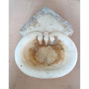 Ancient Italian Baroque Marble Stoup