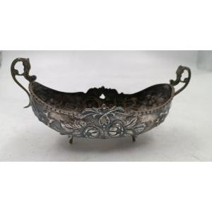 Italian Solid Chiselled Silver Gravy Boat From The End Of The 19th Century