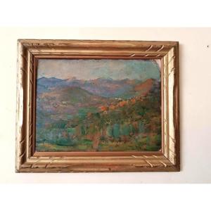 Impressionist Landscape Oil Painting On Cardboard From The Early 1900s Clemente Levi Pugliese