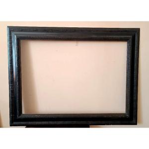 Large Guilloche Frame In Ebonized Wood 19th Century