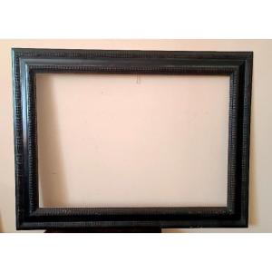 Large Guilloche Frame In Ebonized Wood 19th Century