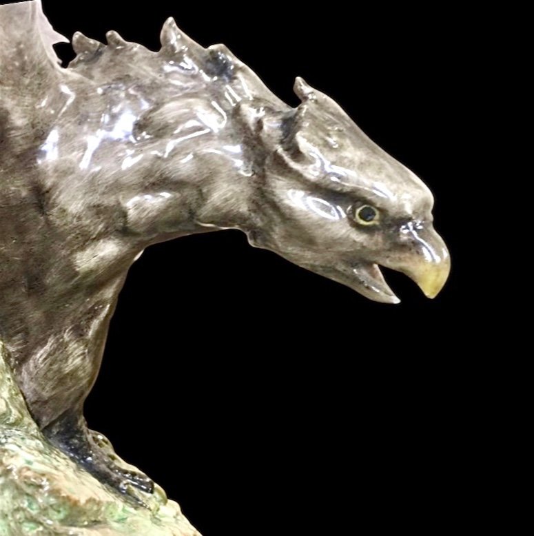 Ceramic Sculpture Depicting An Eagle.guido Cacciapuoti-photo-1