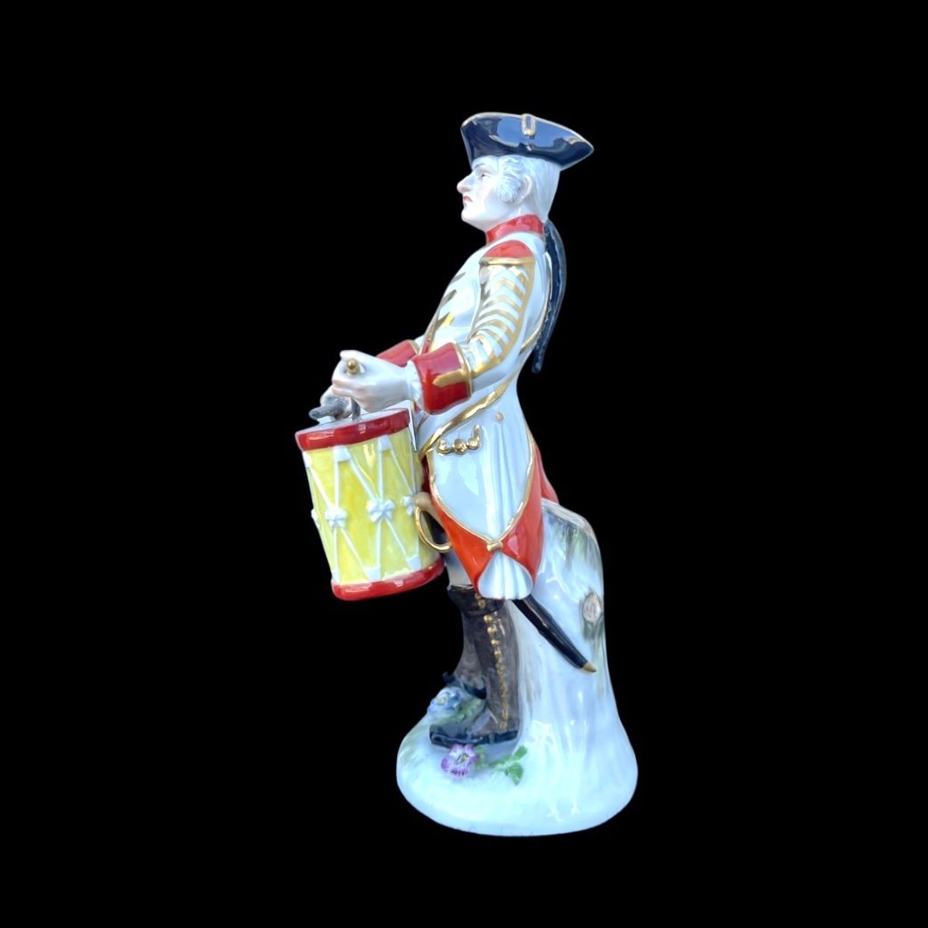 Porcelain Sculpture Depicting A Drummer.meissen.germany.-photo-4