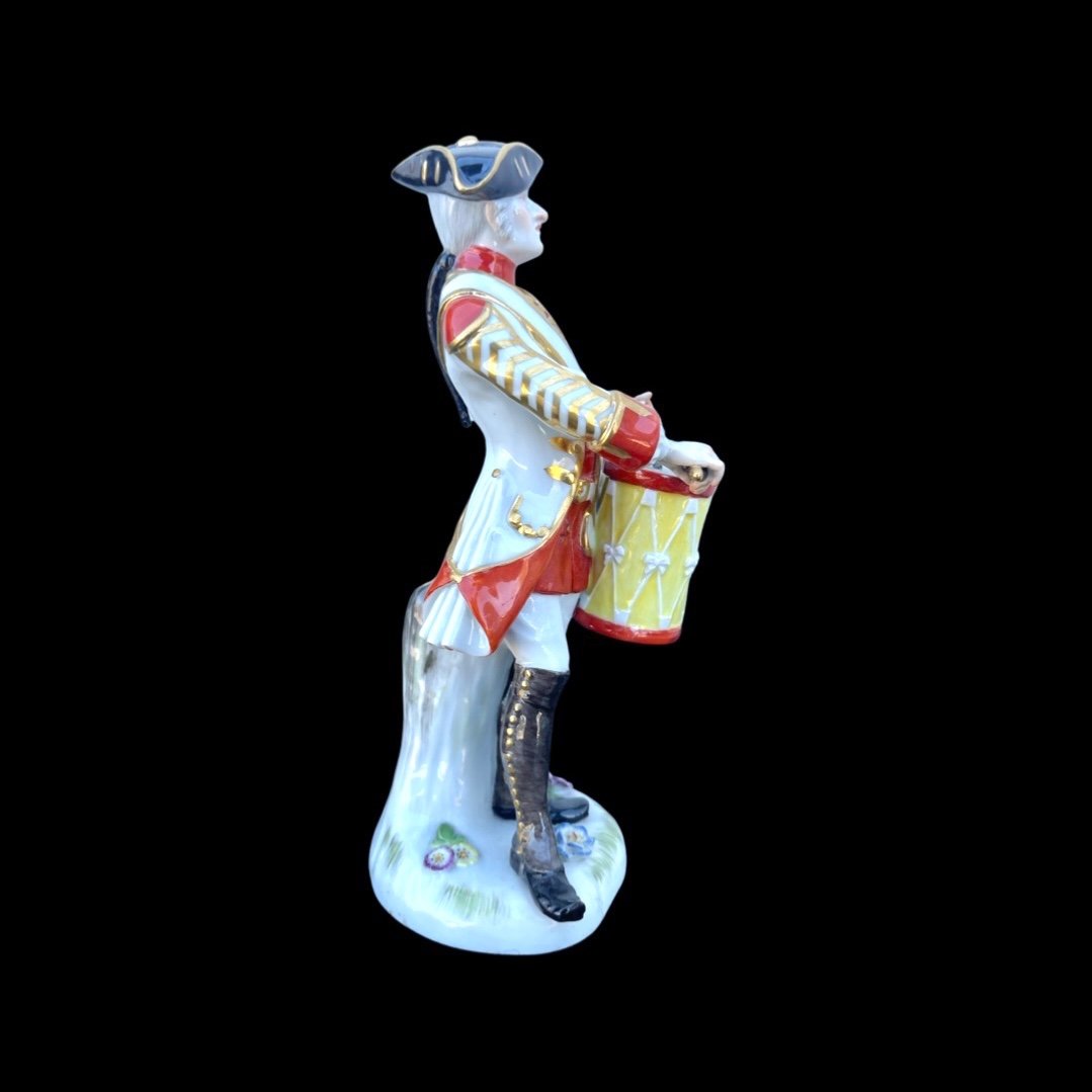 Porcelain Sculpture Depicting A Drummer.meissen.germany.-photo-3