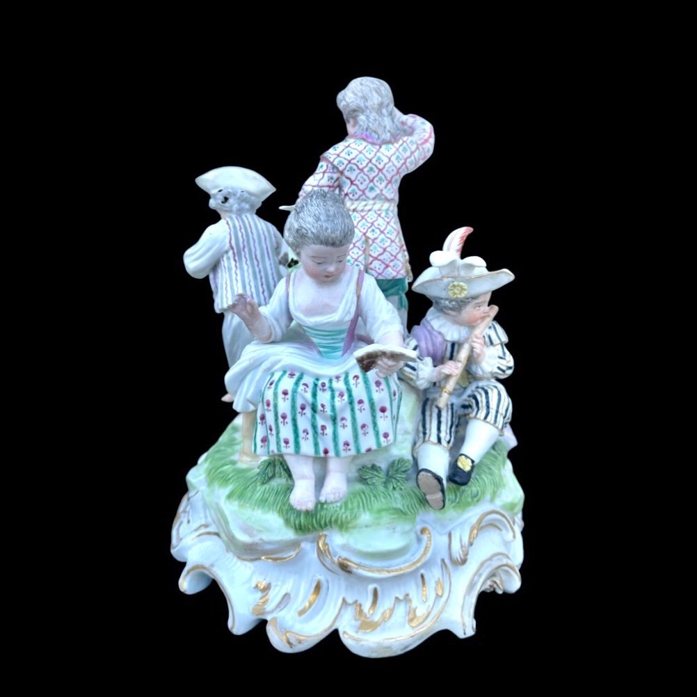 Porcelain Group Depicting Musical Children. Meissen. -photo-3