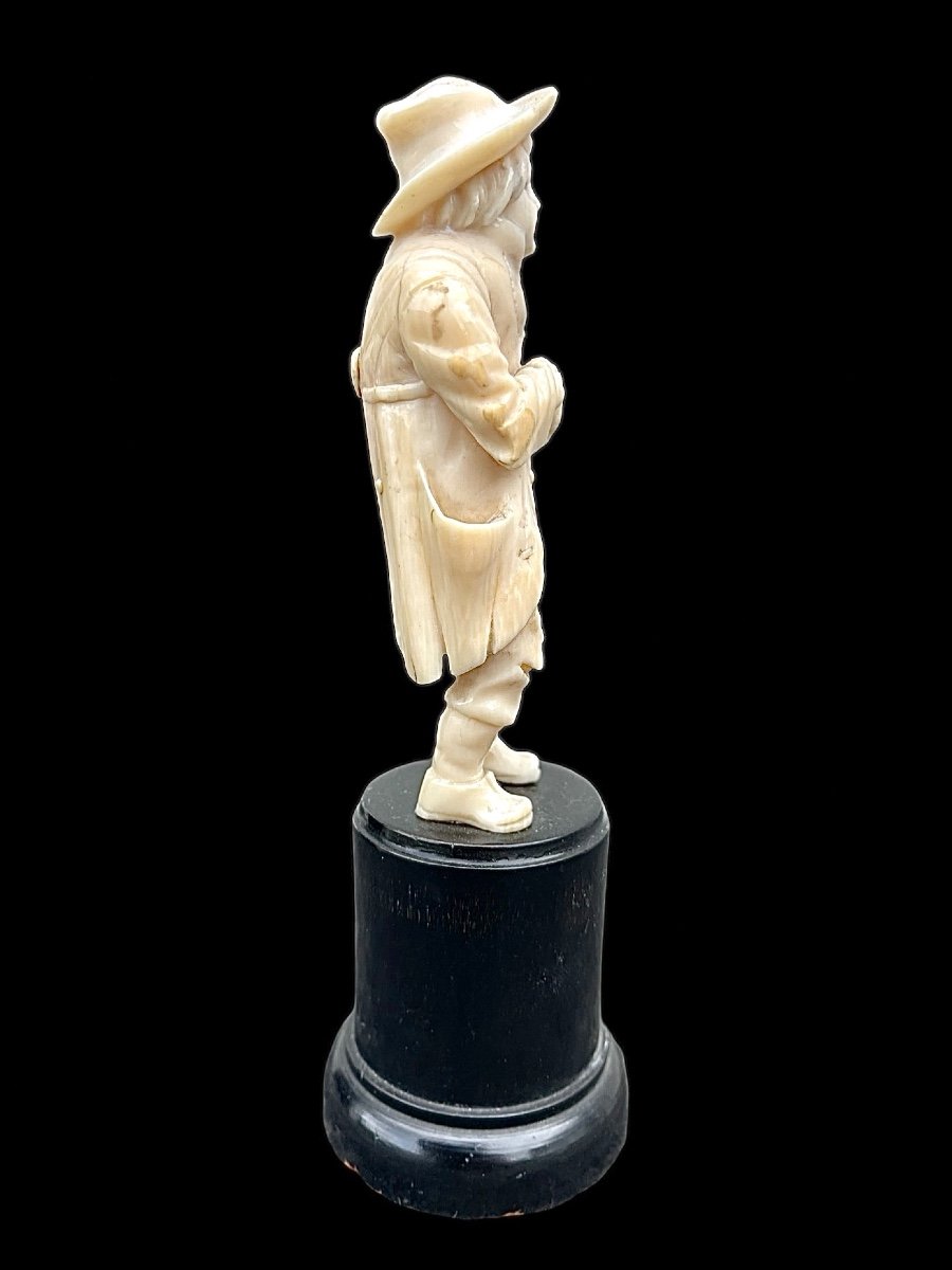 Ivory Sculpture Depicting The Figure Of A Beggar. Holland. -photo-1