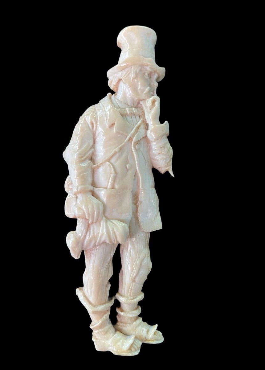 Ivory Bas-relief Depicting A Beggar. 