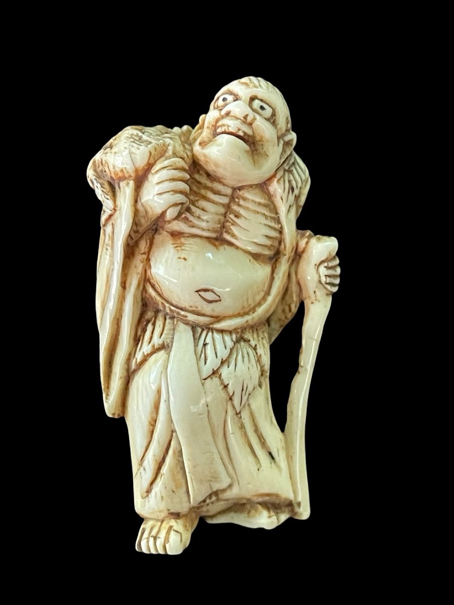 Ivory Netsuke Depicting A Male Figure -photo-2