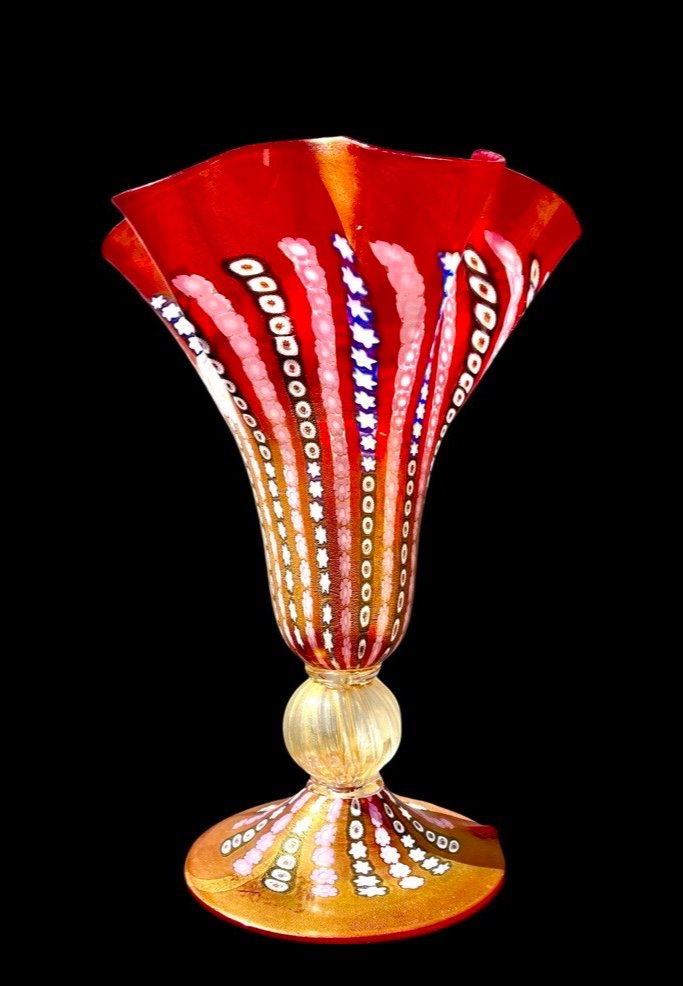 Lamp In Cased Glass With Murrine Inserts And Gold Leaf. Brand La Murrina. -photo-3