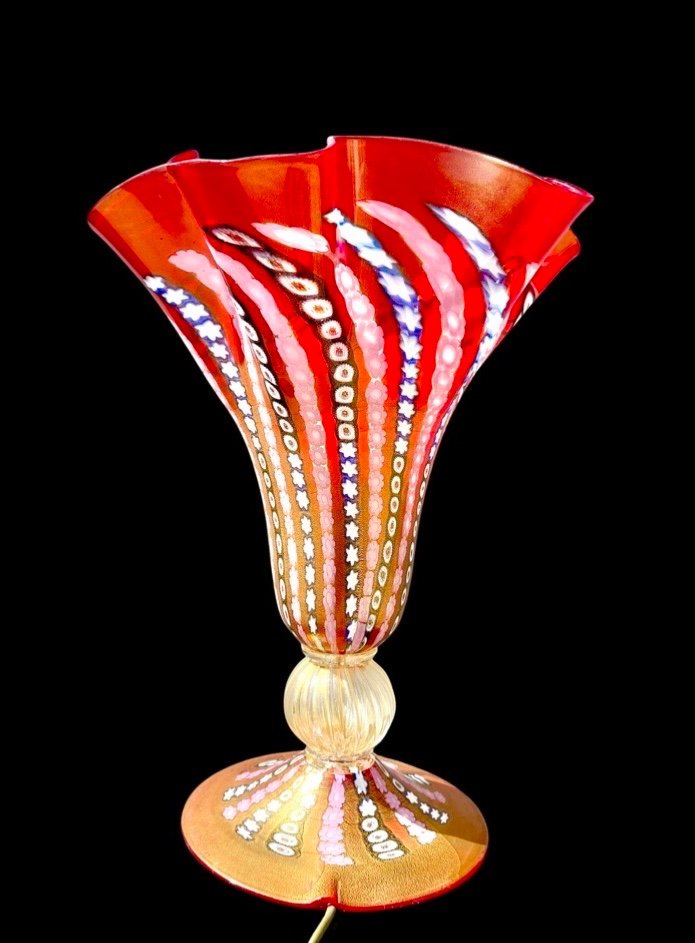 Lamp In Cased Glass With Murrine Inserts And Gold Leaf. Brand La Murrina. -photo-1